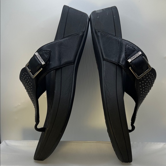 Vionic Black Studded Wedge Sandals-Women's-Size 9-Casual-Comfy-Vacation-Adjust - Picture 10 of 16